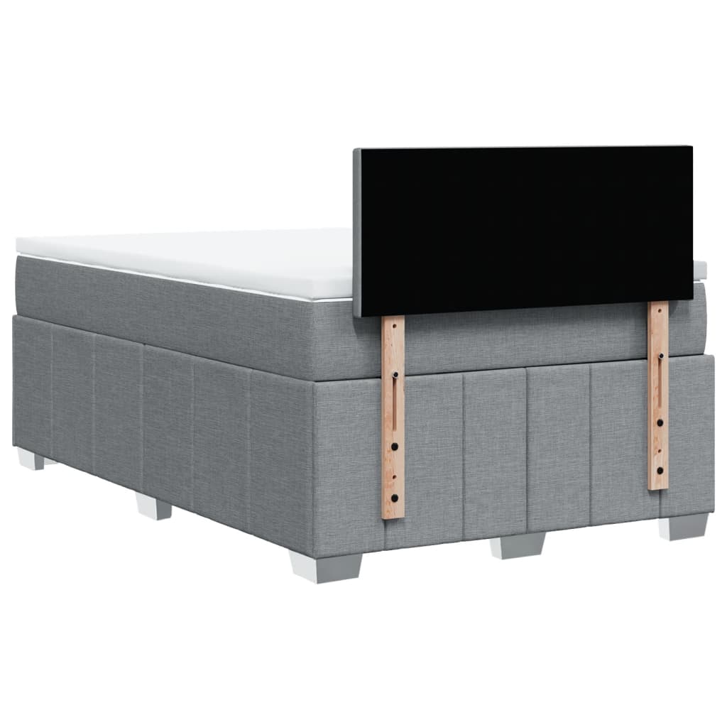 Κρεβάτι Boxspring με Στρώμα Ανοιχτό Γκρι 120x200 εκ. Υφασμάτινο - Pakobazaar