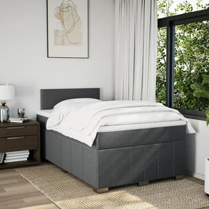 Κρεβάτι Boxspring με Στρώμα Σκούρο Γκρι 120x200 εκ. Υφασμάτινο - Pakobazaar