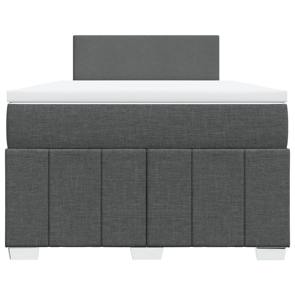 Κρεβάτι Boxspring με Στρώμα Σκούρο Γκρι 120x200 εκ. Υφασμάτινο - Pakobazaar