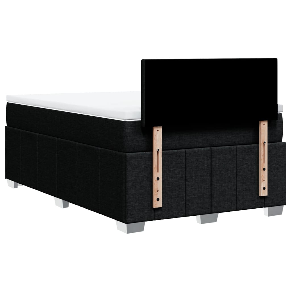 Κρεβάτι Boxspring με Στρώμα Μαύρο 120x200 εκ. Υφασμάτινο - Pakobazaar