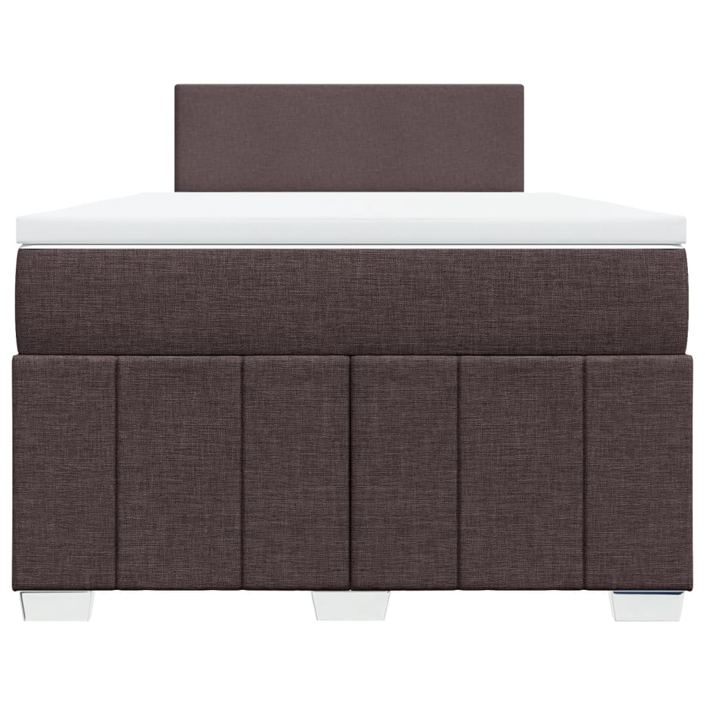 Κρεβάτι Boxspring με Στρώμα Σκούρο Καφέ 120x200 εκ. Υφασμάτινο - Pakobazaar