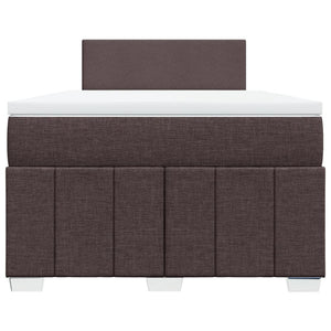 Κρεβάτι Boxspring με Στρώμα Σκούρο Καφέ 120x200 εκ. Υφασμάτινο - Pakobazaar