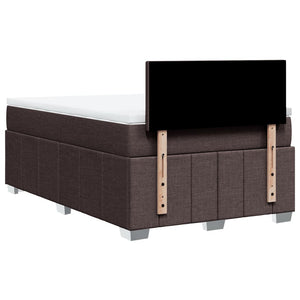 Κρεβάτι Boxspring με Στρώμα Σκούρο Καφέ 120x200 εκ. Υφασμάτινο - Pakobazaar