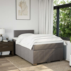 Κρεβάτι Boxspring με Στρώμα Taupe 120x200 εκ. Υφασμάτινο - Pakobazaar