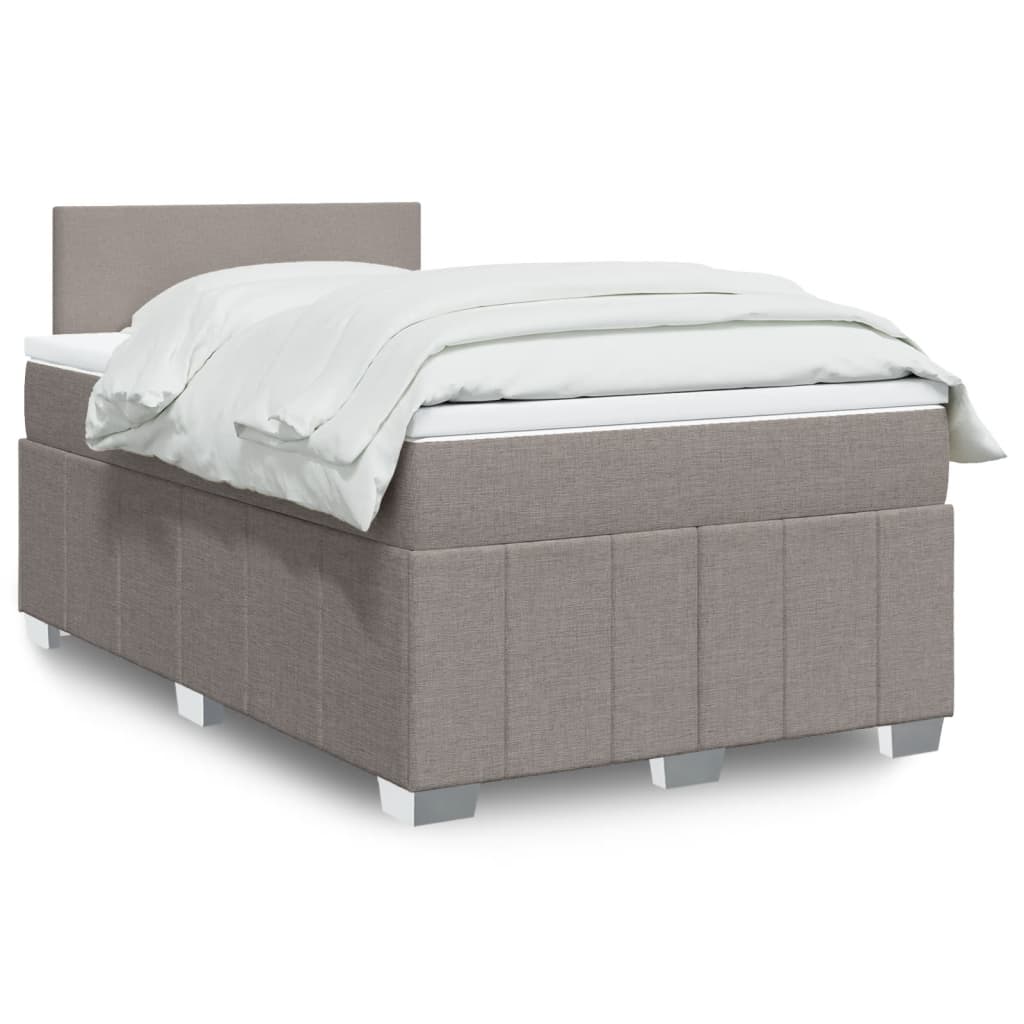 Κρεβάτι Boxspring με Στρώμα Taupe 120x200 εκ. Υφασμάτινο - Pakobazaar