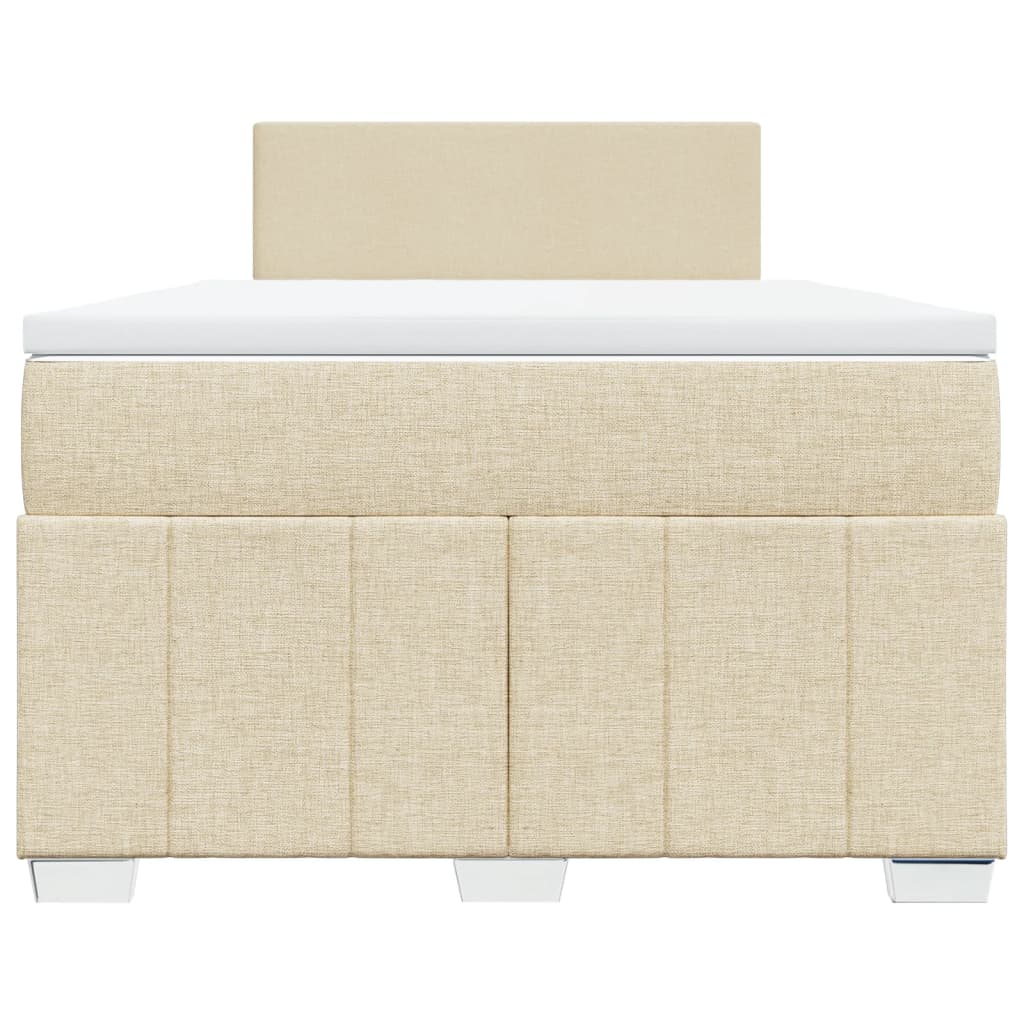 Κρεβάτι Boxspring με Στρώμα Κρεμ 120x200 εκ. Υφασμάτινο - Pakobazaar