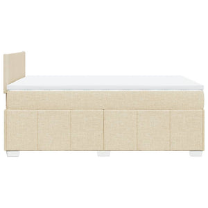 Κρεβάτι Boxspring με Στρώμα Κρεμ 120x200 εκ. Υφασμάτινο - Pakobazaar