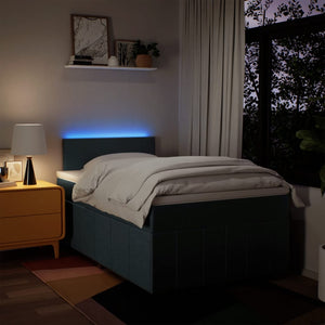 Κρεβάτι Boxspring με Στρώμα Μπλε 120x200 εκ. Υφασμάτινο - Pakobazaar