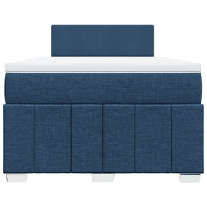 Κρεβάτι Boxspring με Στρώμα Μπλε 120x200 εκ. Υφασμάτινο - Pakobazaar