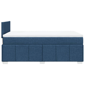 Κρεβάτι Boxspring με Στρώμα Μπλε 120x200 εκ. Υφασμάτινο - Pakobazaar