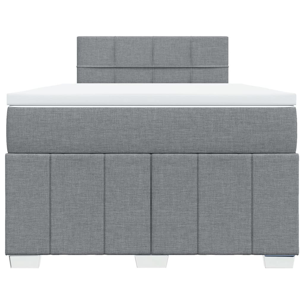 Κρεβάτι Boxspring με Στρώμα Ανοιχτό Γκρι 120x200 εκ. Υφασμάτινο - Pakobazaar