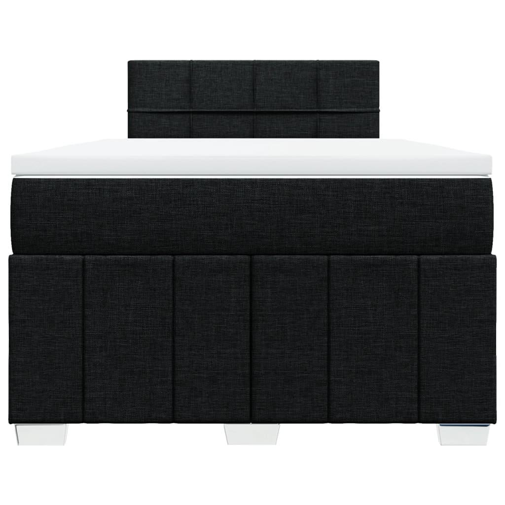 Κρεβάτι Boxspring με Στρώμα Μαύρο 120x200 εκ. Υφασμάτινο - Pakobazaar
