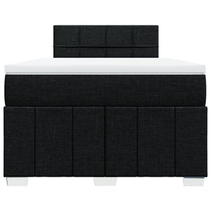 Κρεβάτι Boxspring με Στρώμα Μαύρο 120x200 εκ. Υφασμάτινο - Pakobazaar