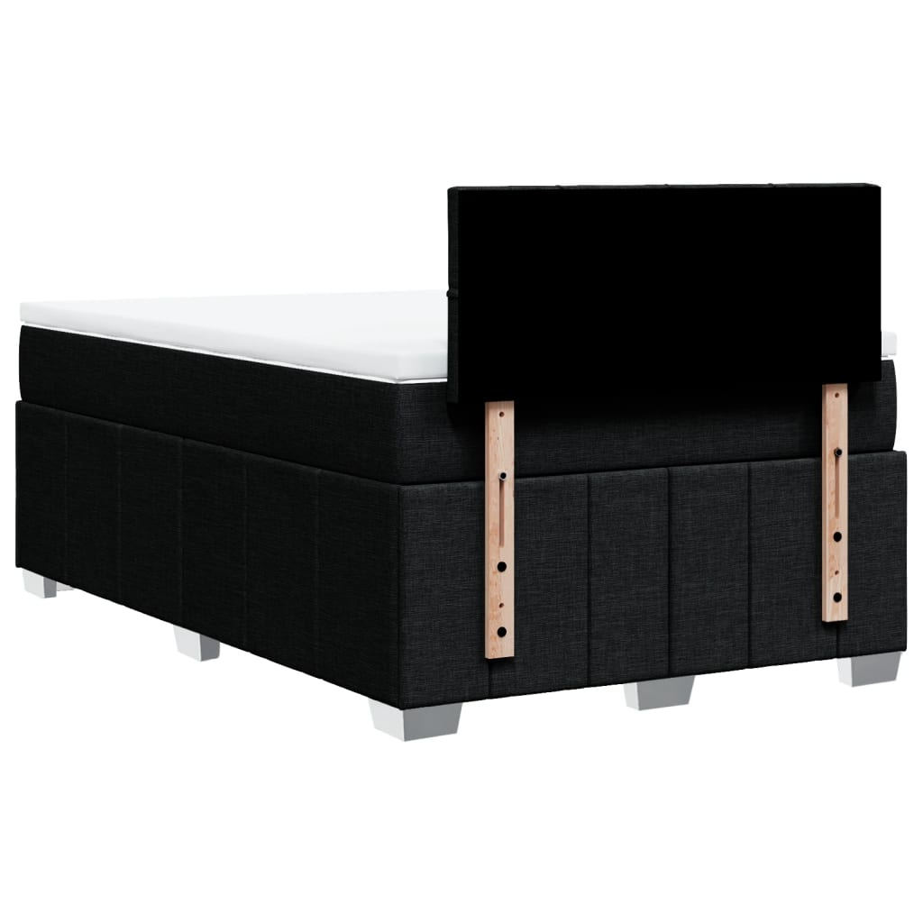 Κρεβάτι Boxspring με Στρώμα Μαύρο 120x200 εκ. Υφασμάτινο - Pakobazaar