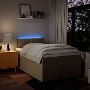 Κρεβάτι Boxspring με Στρώμα Κρεμ 120x200 εκ. Υφασμάτινο - Pakobazaar