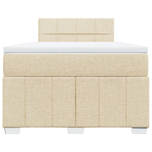 Κρεβάτι Boxspring με Στρώμα Κρεμ 120x200 εκ. Υφασμάτινο - Pakobazaar
