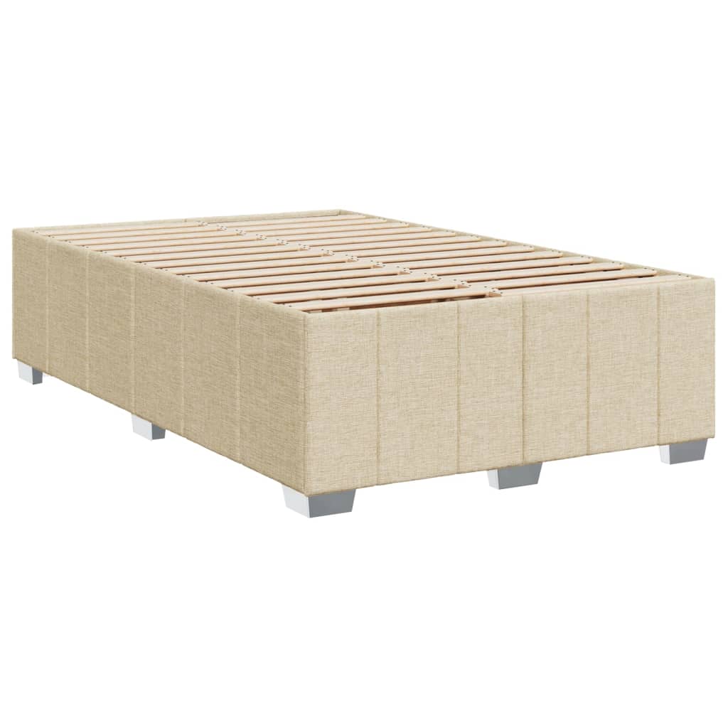 Κρεβάτι Boxspring με Στρώμα Κρεμ 120x200 εκ. Υφασμάτινο - Pakobazaar