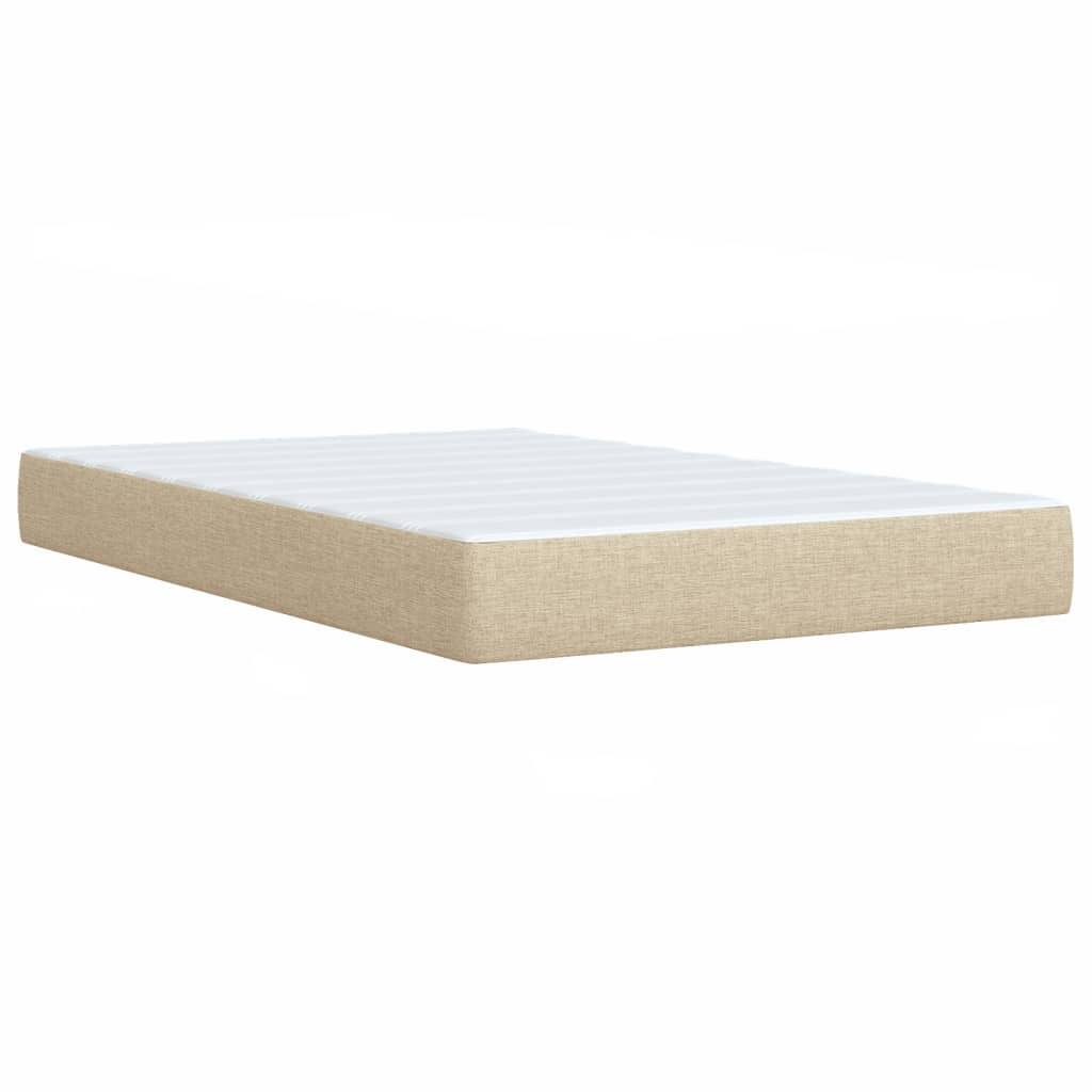 Κρεβάτι Boxspring με Στρώμα Κρεμ 120x200 εκ. Υφασμάτινο - Pakobazaar