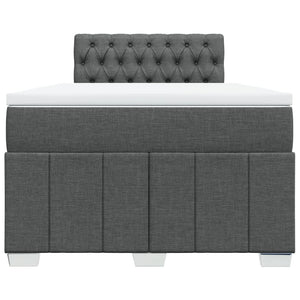 Κρεβάτι Boxspring με Στρώμα Σκούρο Γκρι 120x200 εκ. Υφασμάτινο - Pakobazaar
