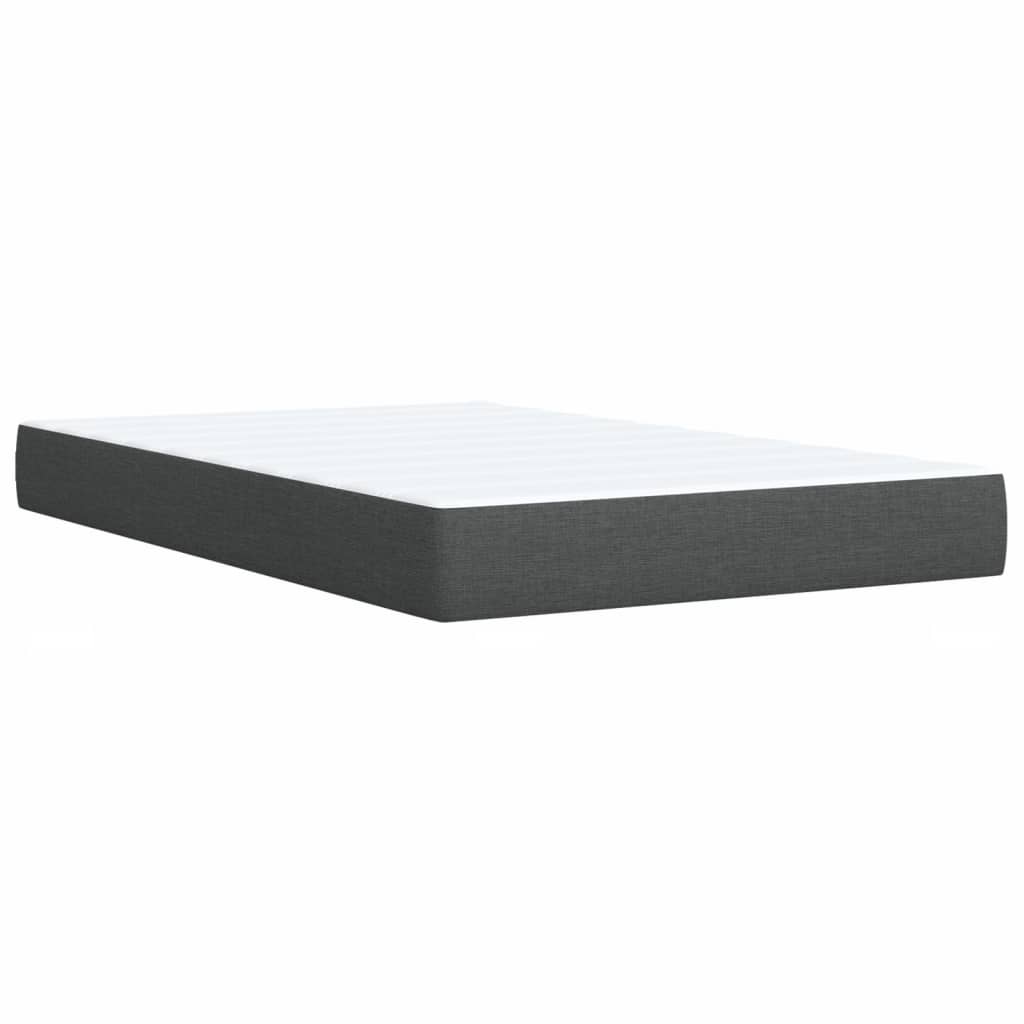Κρεβάτι Boxspring με Στρώμα Σκούρο Γκρι 120x200 εκ. Υφασμάτινο - Pakobazaar