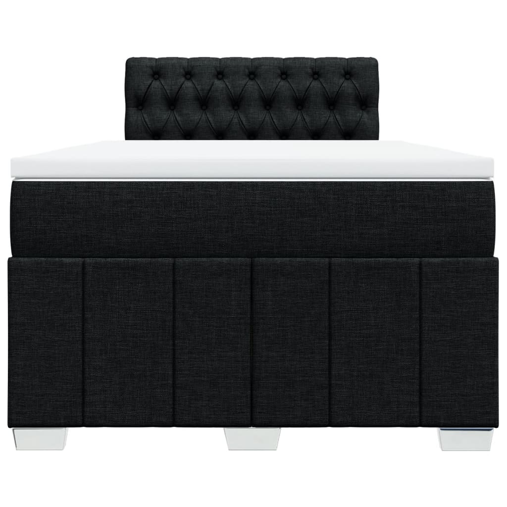 Κρεβάτι Boxspring με Στρώμα Μαύρο 120x200 εκ. Υφασμάτινο - Pakobazaar