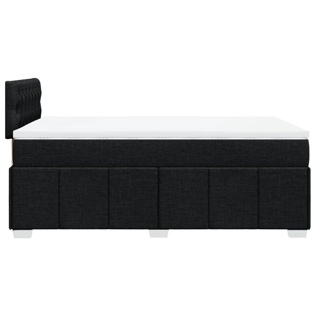 Κρεβάτι Boxspring με Στρώμα Μαύρο 120x200 εκ. Υφασμάτινο - Pakobazaar