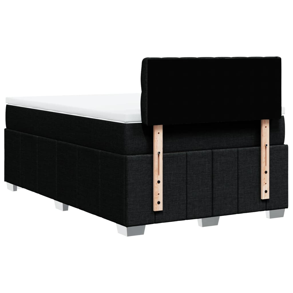 Κρεβάτι Boxspring με Στρώμα Μαύρο 120x200 εκ. Υφασμάτινο - Pakobazaar