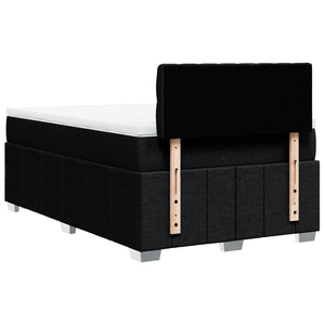 Κρεβάτι Boxspring με Στρώμα Μαύρο 120x200 εκ. Υφασμάτινο - Pakobazaar