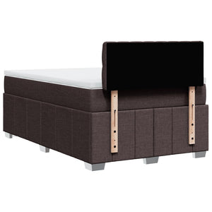Κρεβάτι Boxspring με Στρώμα Σκούρο Καφέ 120x200 εκ. Υφασμάτινο - Pakobazaar