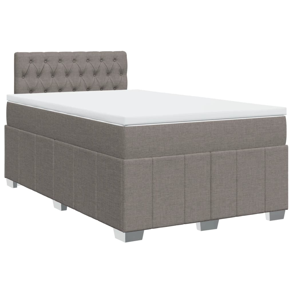 Κρεβάτι Boxspring με Στρώμα Taupe 120x200 εκ. Υφασμάτινο - Pakobazaar