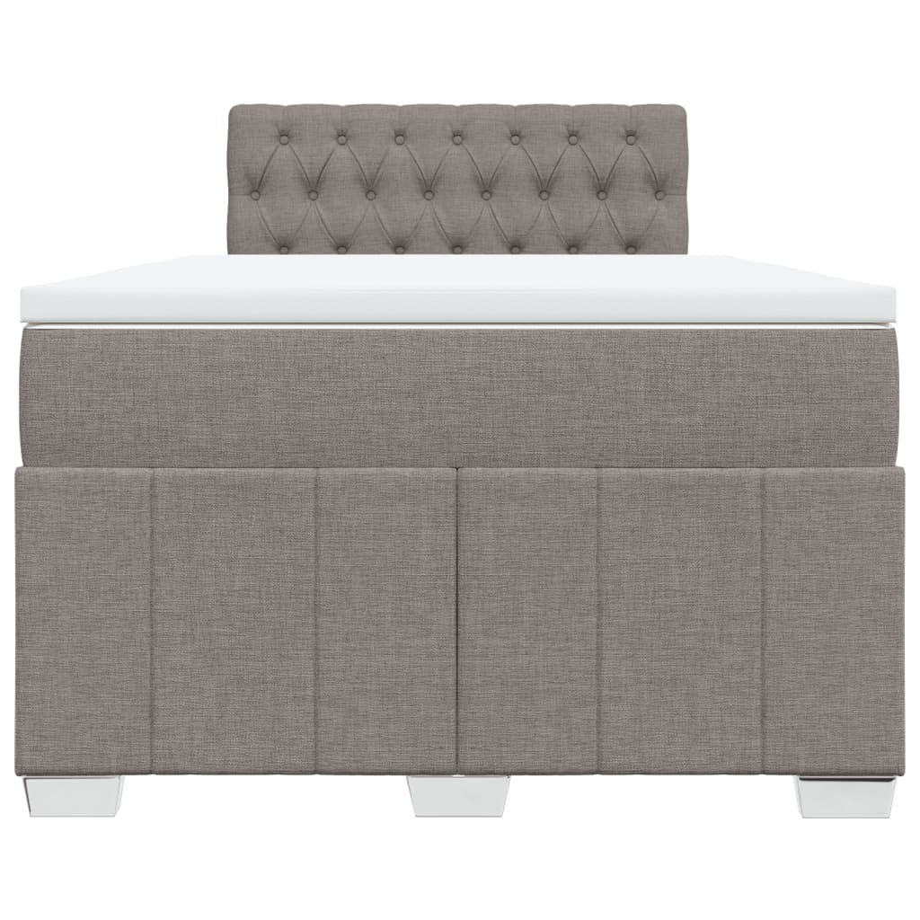 Κρεβάτι Boxspring με Στρώμα Taupe 120x200 εκ. Υφασμάτινο - Pakobazaar