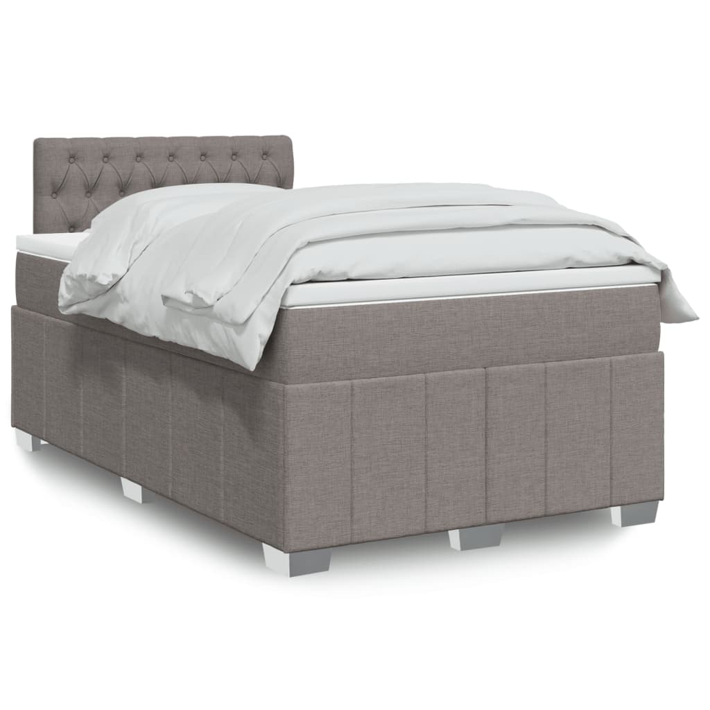 Κρεβάτι Boxspring με Στρώμα Taupe 120x200 εκ. Υφασμάτινο - Pakobazaar