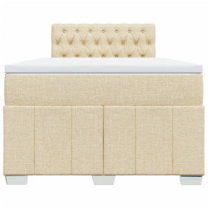 Κρεβάτι Boxspring με Στρώμα Κρεμ 120x200 εκ. Υφασμάτινο - Pakobazaar