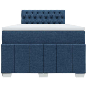 Κρεβάτι Boxspring με Στρώμα Μπλε 120x200 εκ. Υφασμάτινο - Pakobazaar