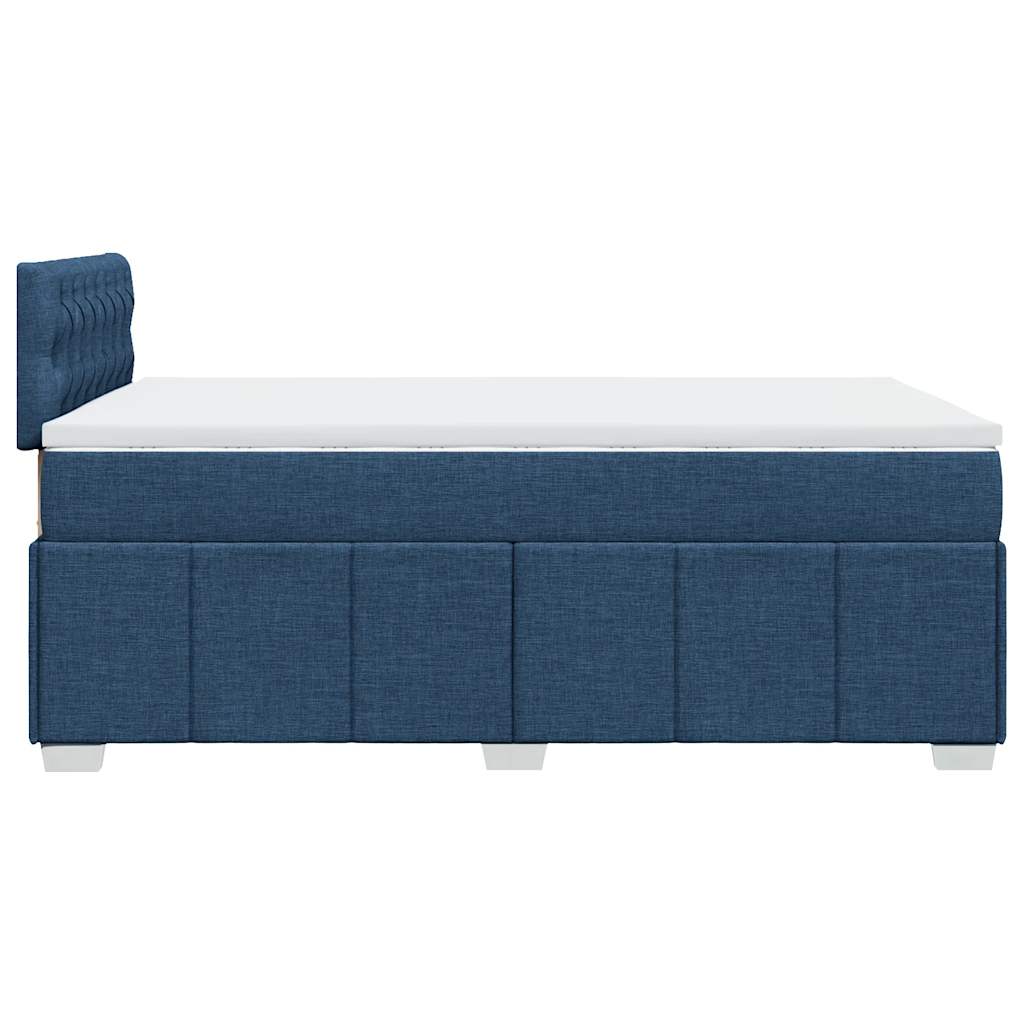 Κρεβάτι Boxspring με Στρώμα Μπλε 120x200 εκ. Υφασμάτινο - Pakobazaar