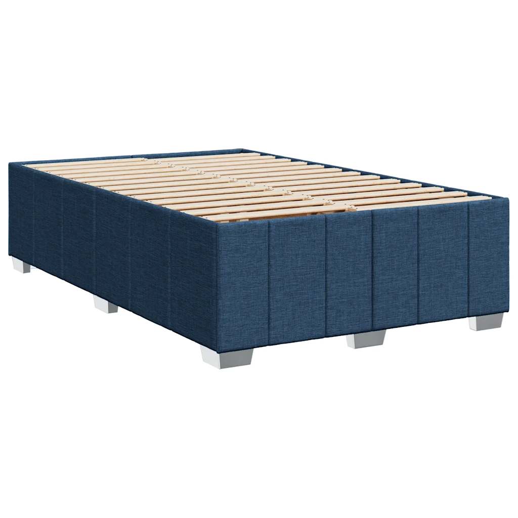 Κρεβάτι Boxspring με Στρώμα Μπλε 120x200 εκ. Υφασμάτινο - Pakobazaar