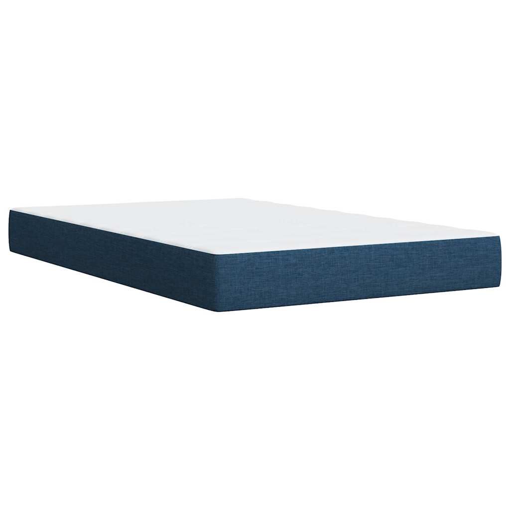 Κρεβάτι Boxspring με Στρώμα Μπλε 120x200 εκ. Υφασμάτινο - Pakobazaar