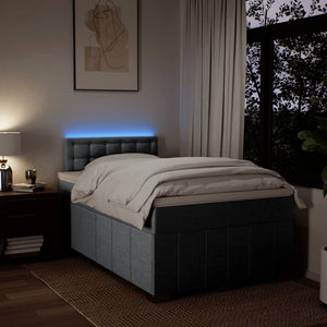 Κρεβάτι Boxspring με Στρώμα Ανοιχτό Γκρι 120x200 εκ. Υφασμάτινο - Pakobazaar