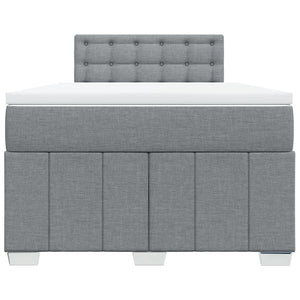 Κρεβάτι Boxspring με Στρώμα Ανοιχτό Γκρι 120x200 εκ. Υφασμάτινο - Pakobazaar
