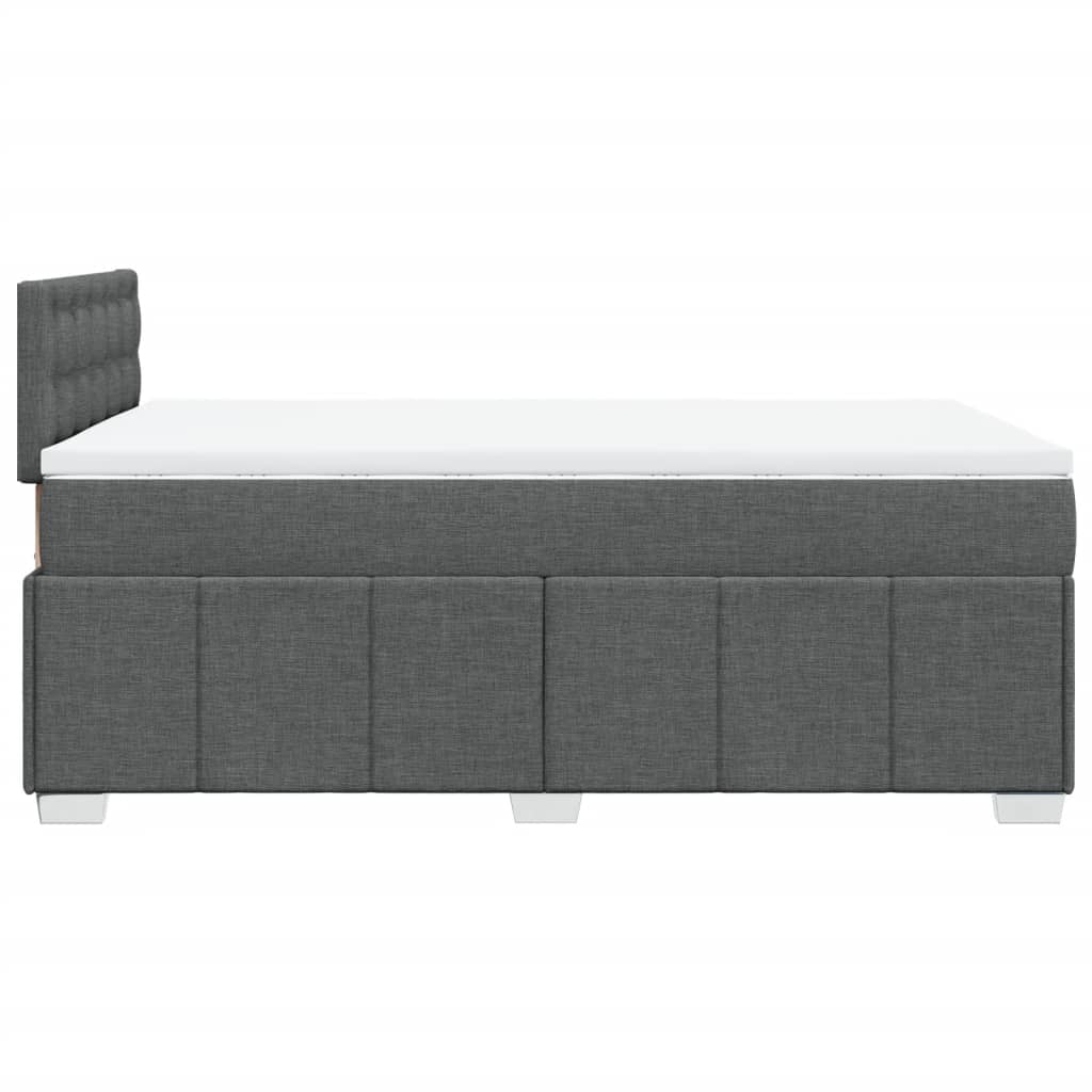 Κρεβάτι Boxspring με Στρώμα Σκούρο Γκρι 120x200 εκ. Υφασμάτινο - Pakobazaar