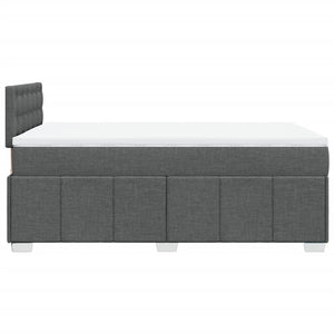 Κρεβάτι Boxspring με Στρώμα Σκούρο Γκρι 120x200 εκ. Υφασμάτινο - Pakobazaar