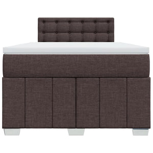 Κρεβάτι Boxspring με Στρώμα Σκούρο Καφέ 120x200 εκ. Υφασμάτινο - Pakobazaar