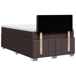 Κρεβάτι Boxspring με Στρώμα Σκούρο Καφέ 120x200 εκ. Υφασμάτινο - Pakobazaar