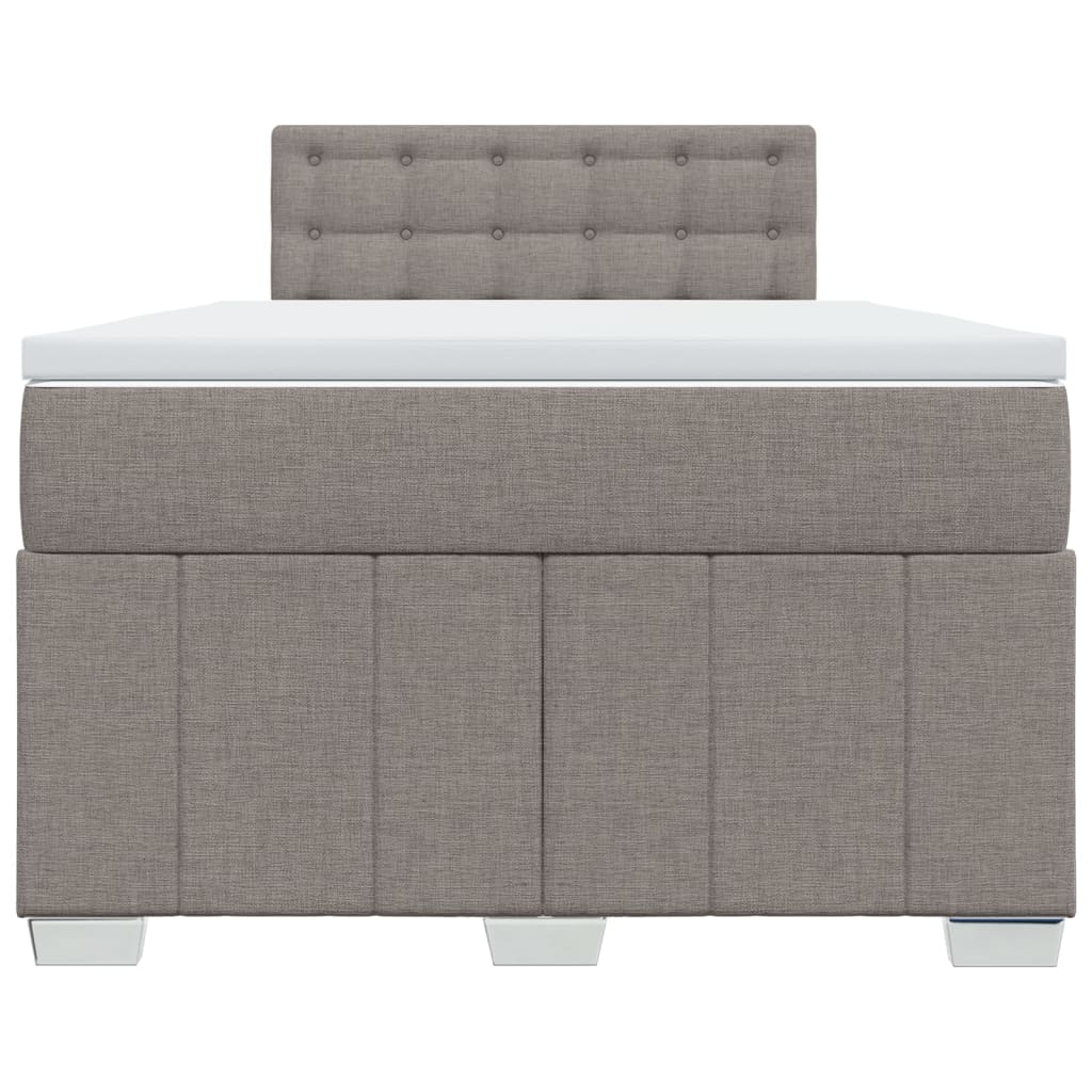 Κρεβάτι Boxspring με Στρώμα Taupe 120x200 εκ. Υφασμάτινο - Pakobazaar