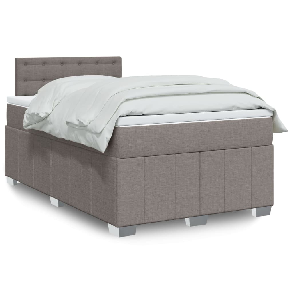 Κρεβάτι Boxspring με Στρώμα Taupe 120x200 εκ. Υφασμάτινο - Pakobazaar