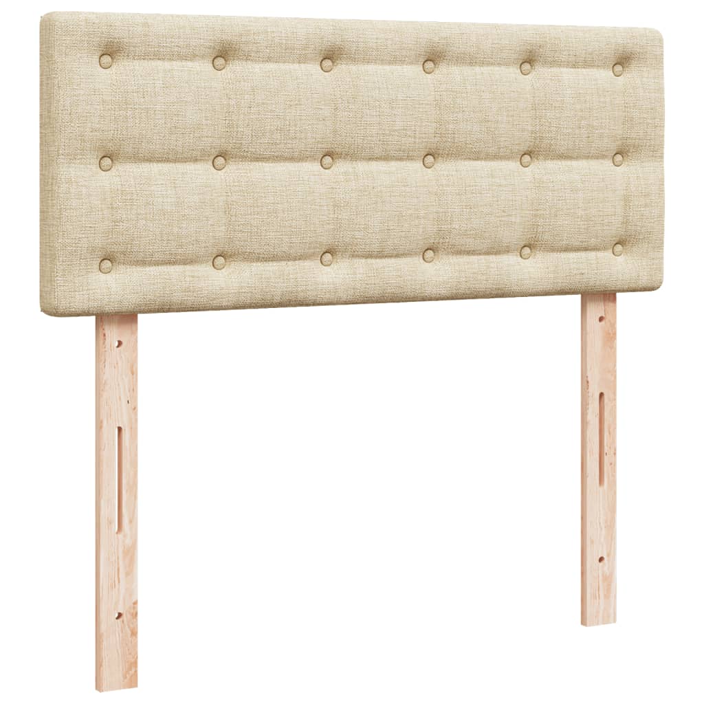 Κρεβάτι Boxspring με Στρώμα Κρεμ 120x200 εκ. Υφασμάτινο - Pakobazaar