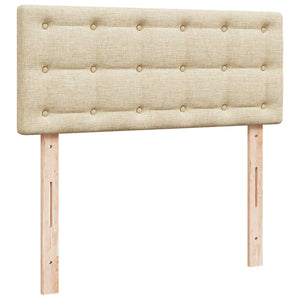 Κρεβάτι Boxspring με Στρώμα Κρεμ 120x200 εκ. Υφασμάτινο - Pakobazaar