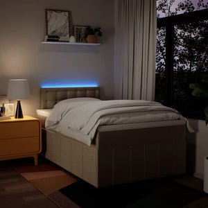 Κρεβάτι Boxspring με Στρώμα Κρεμ 120x200 εκ. Υφασμάτινο - Pakobazaar