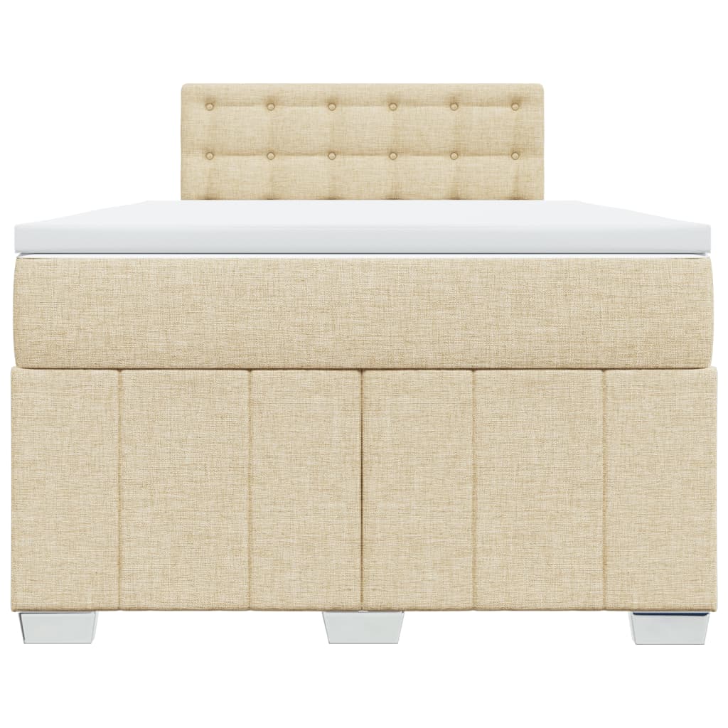 Κρεβάτι Boxspring με Στρώμα Κρεμ 120x200 εκ. Υφασμάτινο - Pakobazaar