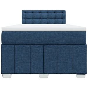Κρεβάτι Boxspring με Στρώμα Μπλε 120x200 εκ. Υφασμάτινο - Pakobazaar